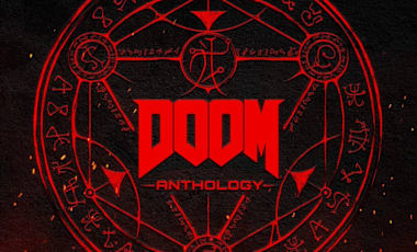 A vivid red DOOM Anthology logo sits inside a ring of runes