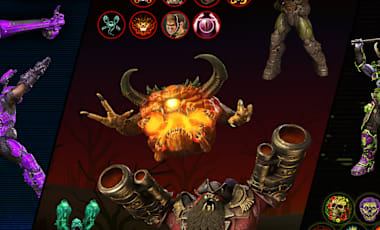 Collage of DOOM Eternal in-game skins 