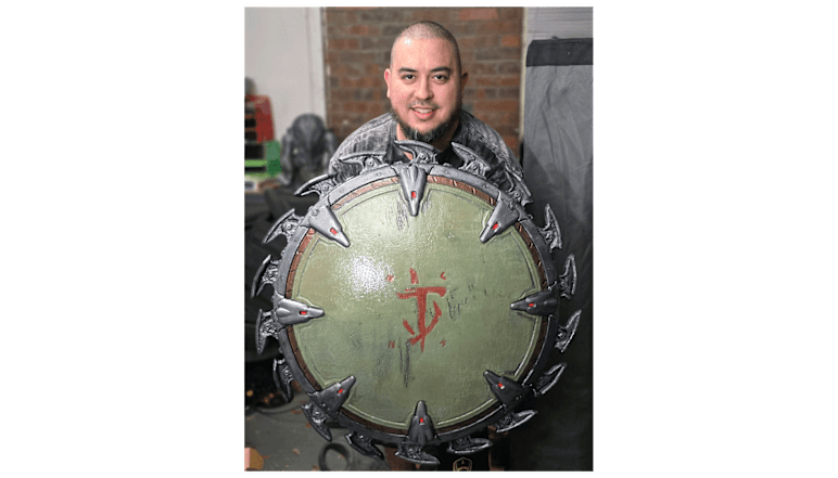 Artist GameQraft proudly wielding the Shield Saw
