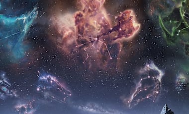 Colorful constellations in the night sky