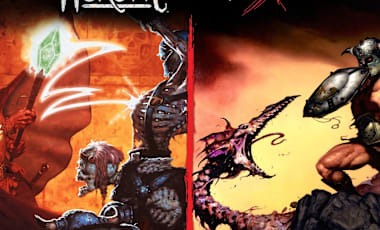 Image of Heretic + Hexen split box art.