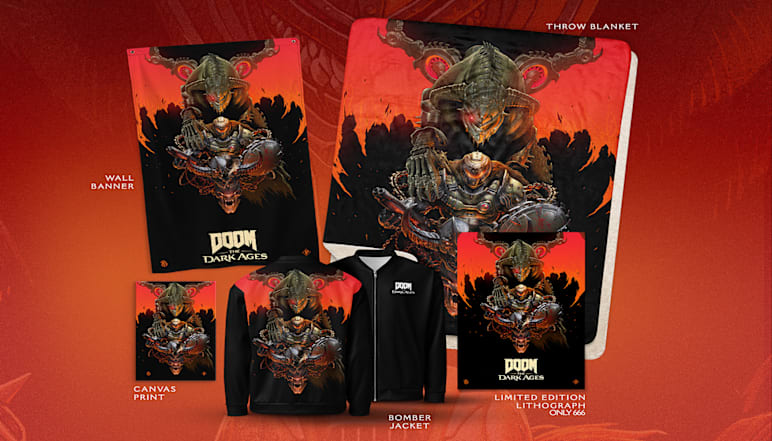 The LukePreece x Billelis Capsule Collection featuring DOOM: The Dark Ages artwork.