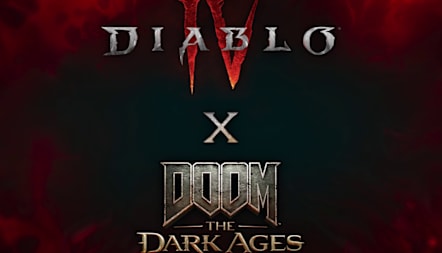 The Diablo IV and DOOM: The Dark Ages logos, stacked together.
