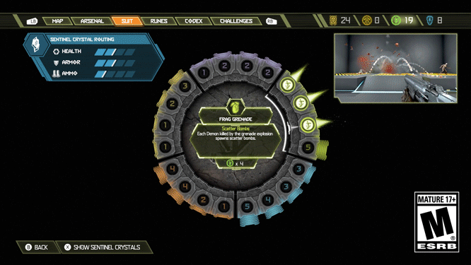 Visit the Suit tab from the in-game menu to access more upgrades.