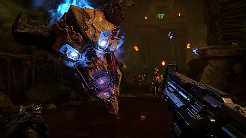 A Lost Soul lunges at the player in DOOM VFR