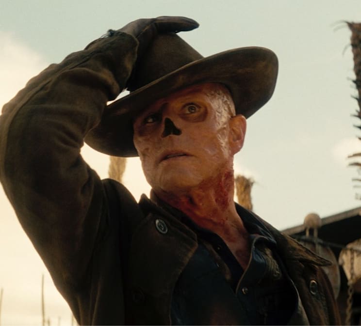 The Ghoul adjusts his hat in a scene from Fallout Season 2