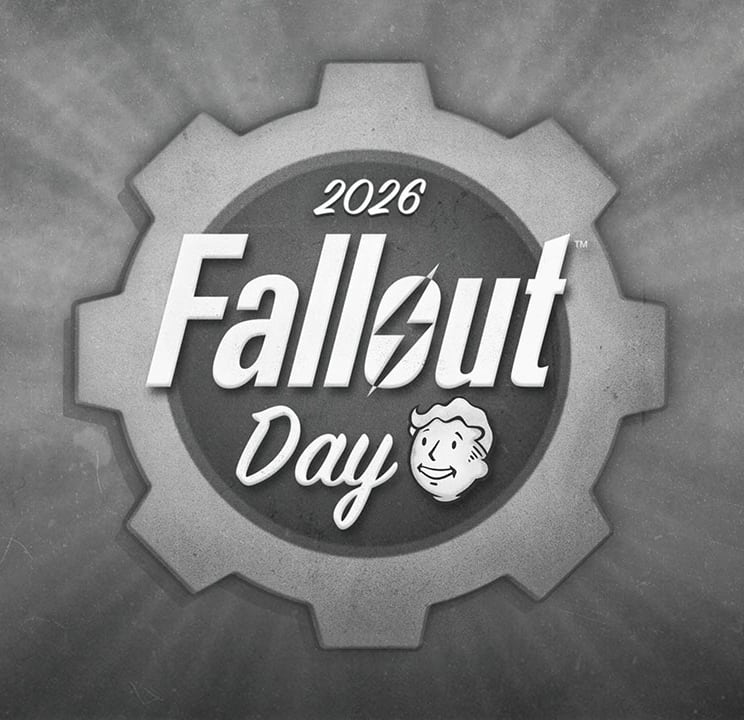 A stylized black-and-white logo for Fallout Day 2026