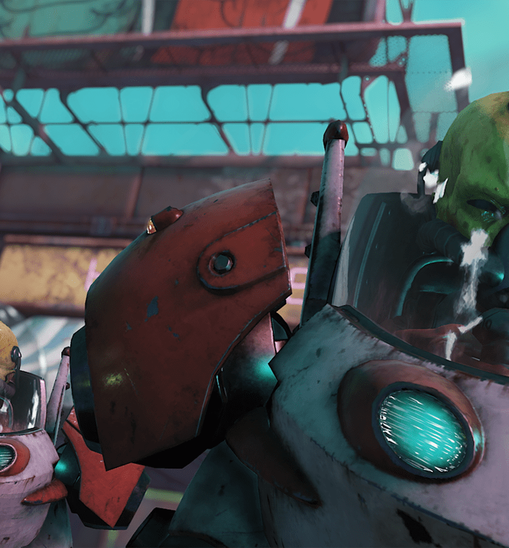 Close up of two extraterrestrial invaders
