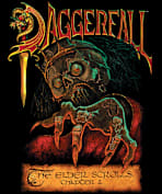 The box art for The Elder Scrolls II: Daggerfall showing a skeleton with a crown reaching out