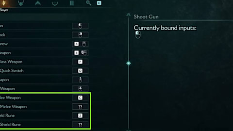 Screenshot of the Inputs Setting Menu with four new options marked with a green box