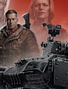 World of Tanks and Wolfenstein collaboration key art featuring the Zwilling tank, BJ Blazkowicz, Deathshead, and Frau Engel