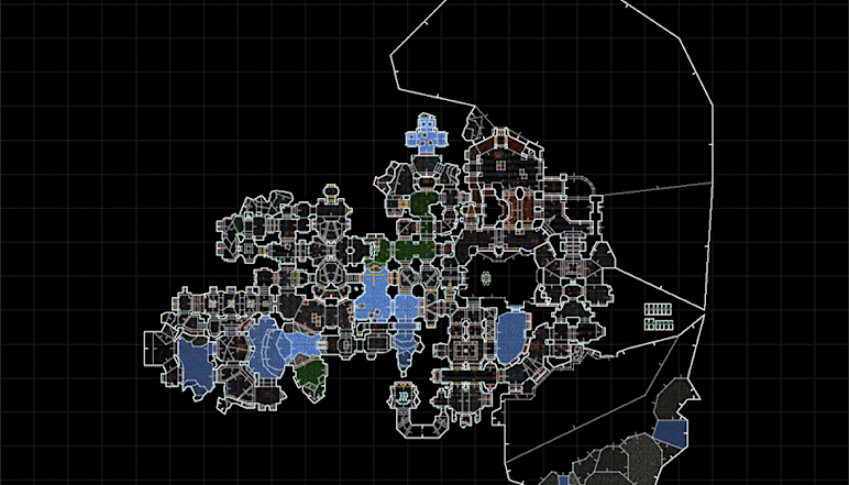 A top-down view of a level map.