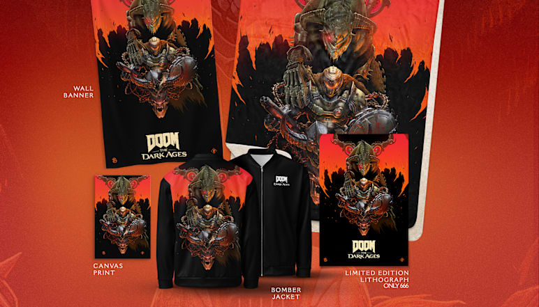 The LukePreece x Billelis Capsule Collection featuring DOOM: The Dark Ages artwork.