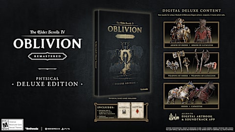 Image of the items included in The Elder Scrolls IV: Oblivion Physical Deluxe Edition