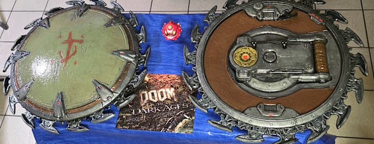 Two 3D-fabricated Shield Saw replicas from creator GameQraft