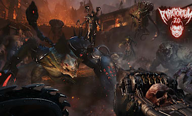The Slayer taking aim at a horde of monsters