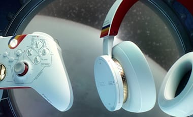 Starfield themed Xbox controller and headset