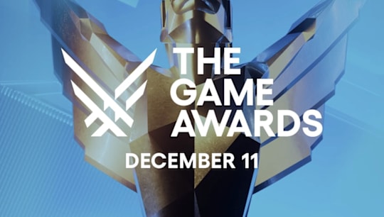 The Game Awards logo overtop a silver award statue