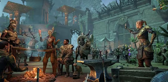 Characters gather in the Elder Scrolls Online