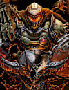 Closeup of DOOM: The Dark Age's anniversary artwork featuring the DOOM Slayer