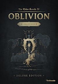 《The Elder Scrolls IV: Oblivion》重製版 - 豪華版外盒美術設計，顯示獨特的數位阿卡托什和梅魯涅斯．大袞護甲、武器和馬用護甲套組。