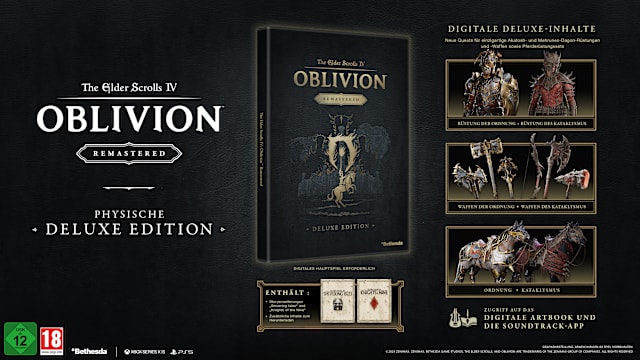 Image of the items included in The Elder Scrolls IV: Oblivion Physical Deluxe Edition