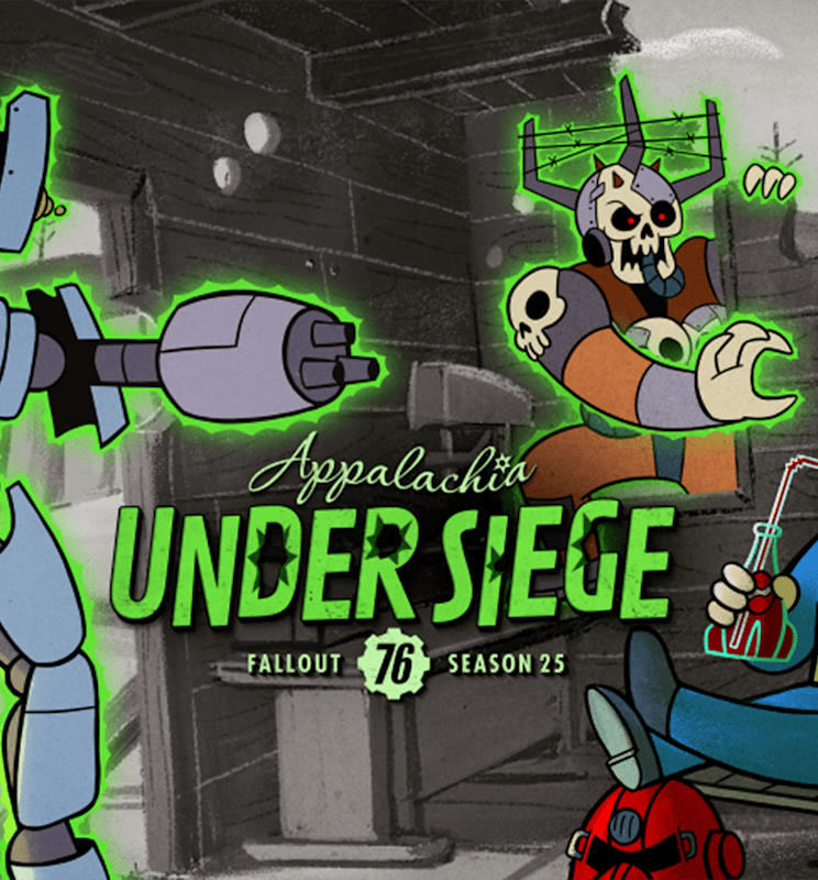 Key artwork for Season 25 of Fallout 76: "Appalachia Under Siege"