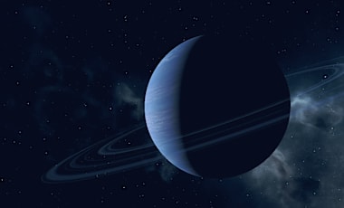 A dark planet with rings