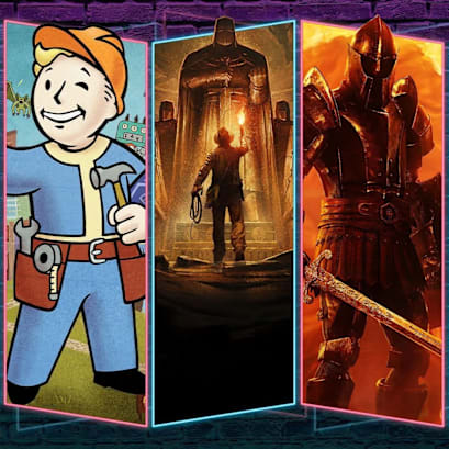 Vault Boy, Indiana Jones, and more Bethesda characters are featured in a banner for the Bethesda Black Friday sale.
