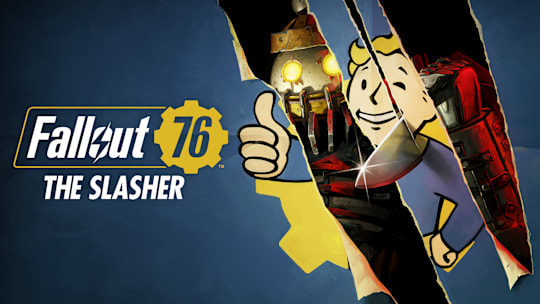 An image of Vault Boy has been Slashed through by a monstrous Power Armor suit holding a knife.