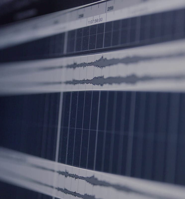 Close up image of a music track in the music software ProTools