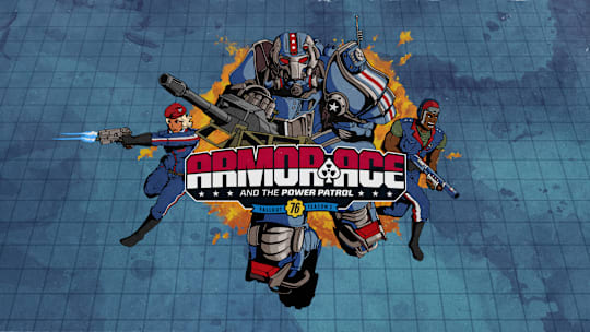 This image shows artwork for Fallout 76's Armor Ace and the Power Patrol season.