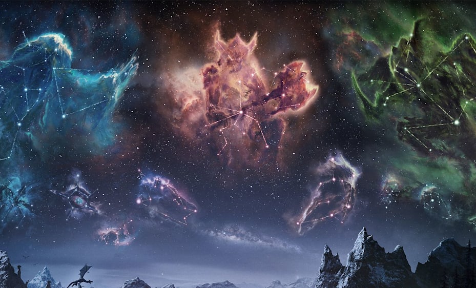 Colorful constellations in the night sky