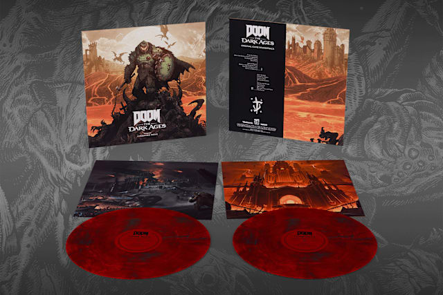 The DOOM: The Dark Ages Original Soundtrack Double LP set, containing two vinyl LP records.