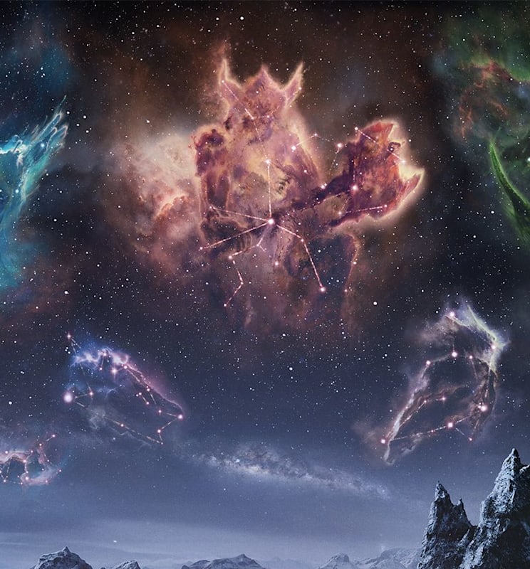 Colorful constellations in the night sky