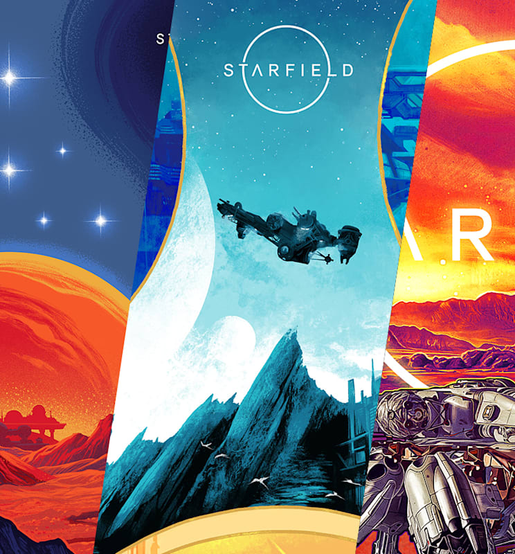 Collage of Starfield posters