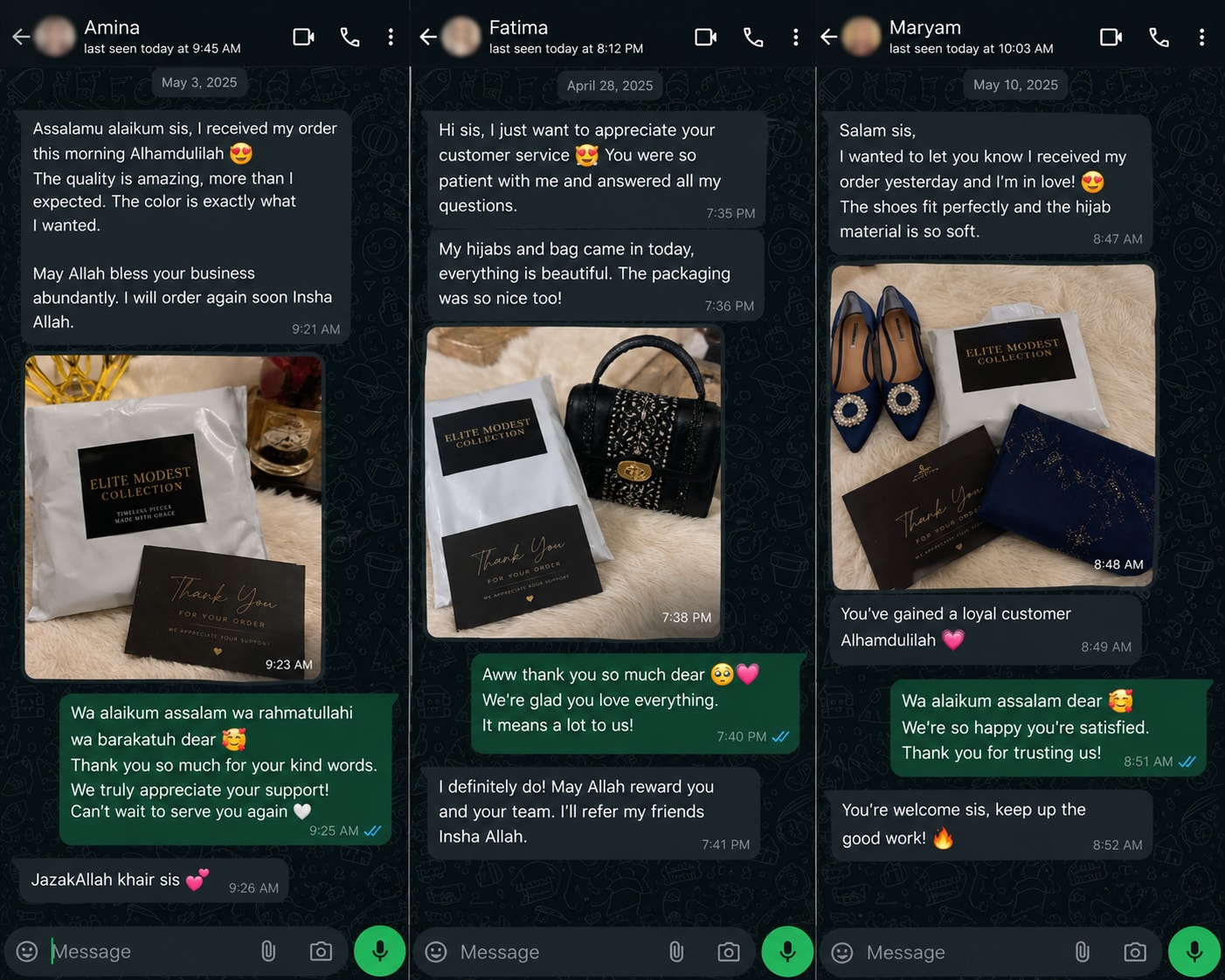 Real WhatsApp testimonial from happy customer