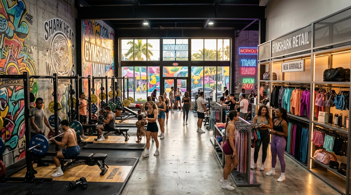Gymshark ouvre sa première salle à Wynwood (Miami) — vers une marque « gym-first »