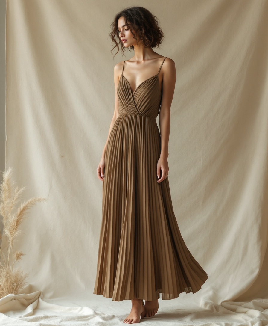 Pleated Midi Dress by Curio & Common — AIFW Rome 2026
