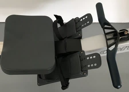 Concept 2 Model E indoor rowing machine - Comfortable seat, footrests, and handle