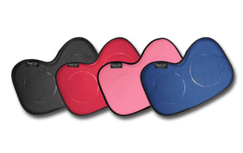 Skwoosh gel rowing seat pads in black, red, pink and blue
