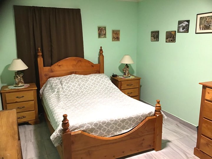 Yellow house bedroom