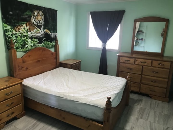 Yellow house bedroom