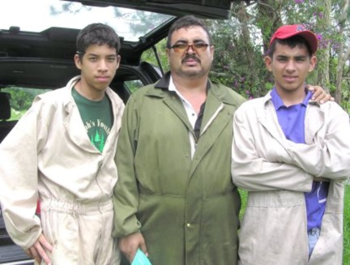 Javier Morales and his sons