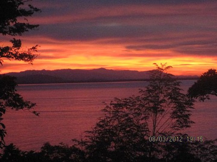 sunset view from living room