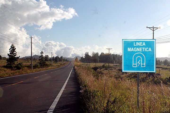 Magnet sign on the road