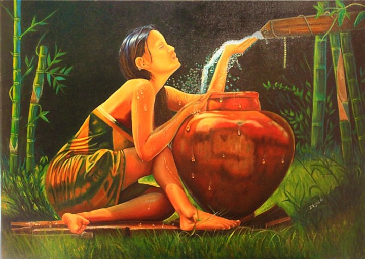 Painting of indian girl by Itzel Gonzalez