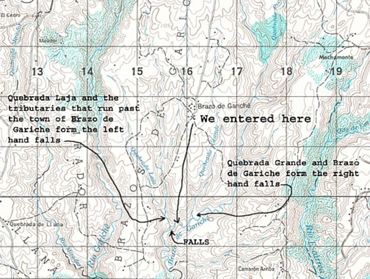 Map of the waterfall