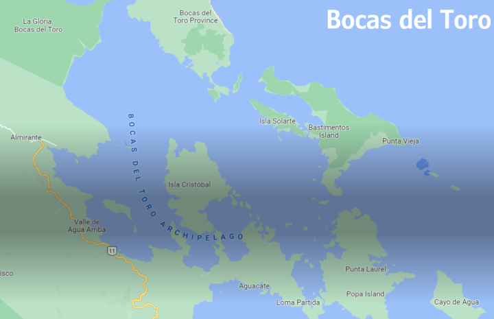 Map of Bocas del Toro