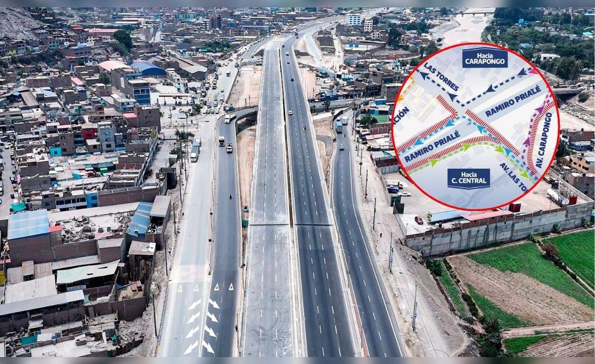 Implementan desvíos temporales en Lima Este por obras complementarias del bypass Las Torres